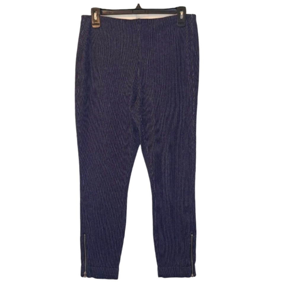 LYSSE Striped Cropped Zip Bottom Pull-On Pants Size Large